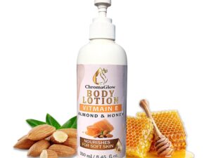 ChromaGlow Body Lotion 250 ml | Enrich with Almond, Honey, Vitamin E Nourishing & Brightening Body Lotion for Dry Skin Men & Women