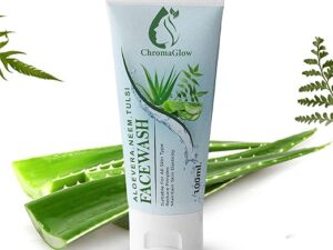 ChromaGlow Face Wash 100 ML | Enriched With Aloevera, Neem & Tulsi For Cleansing Moisturizes Pimple Control & Removes Excess Oil | Face Glow Face Wash for Women & Men | All Skin Type